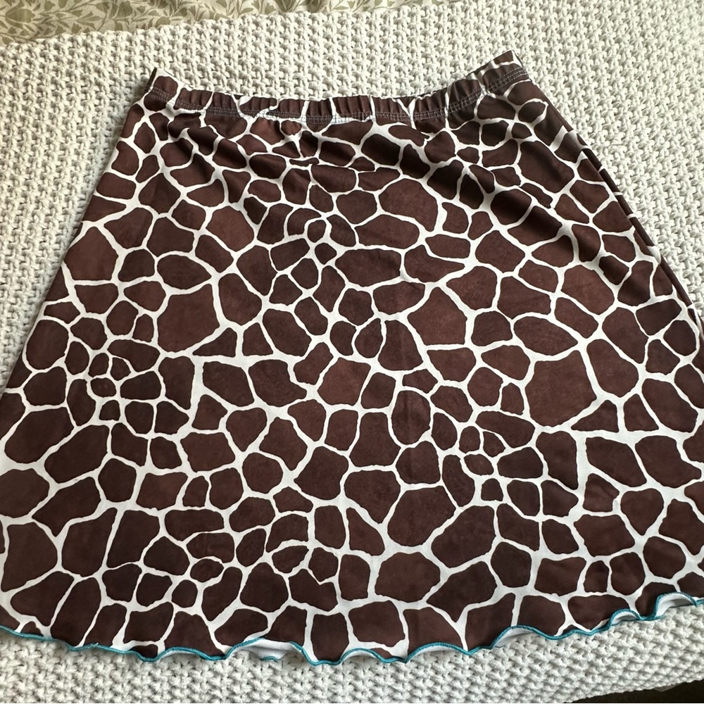 Haystack Brown Giraffe Print Skirt medium